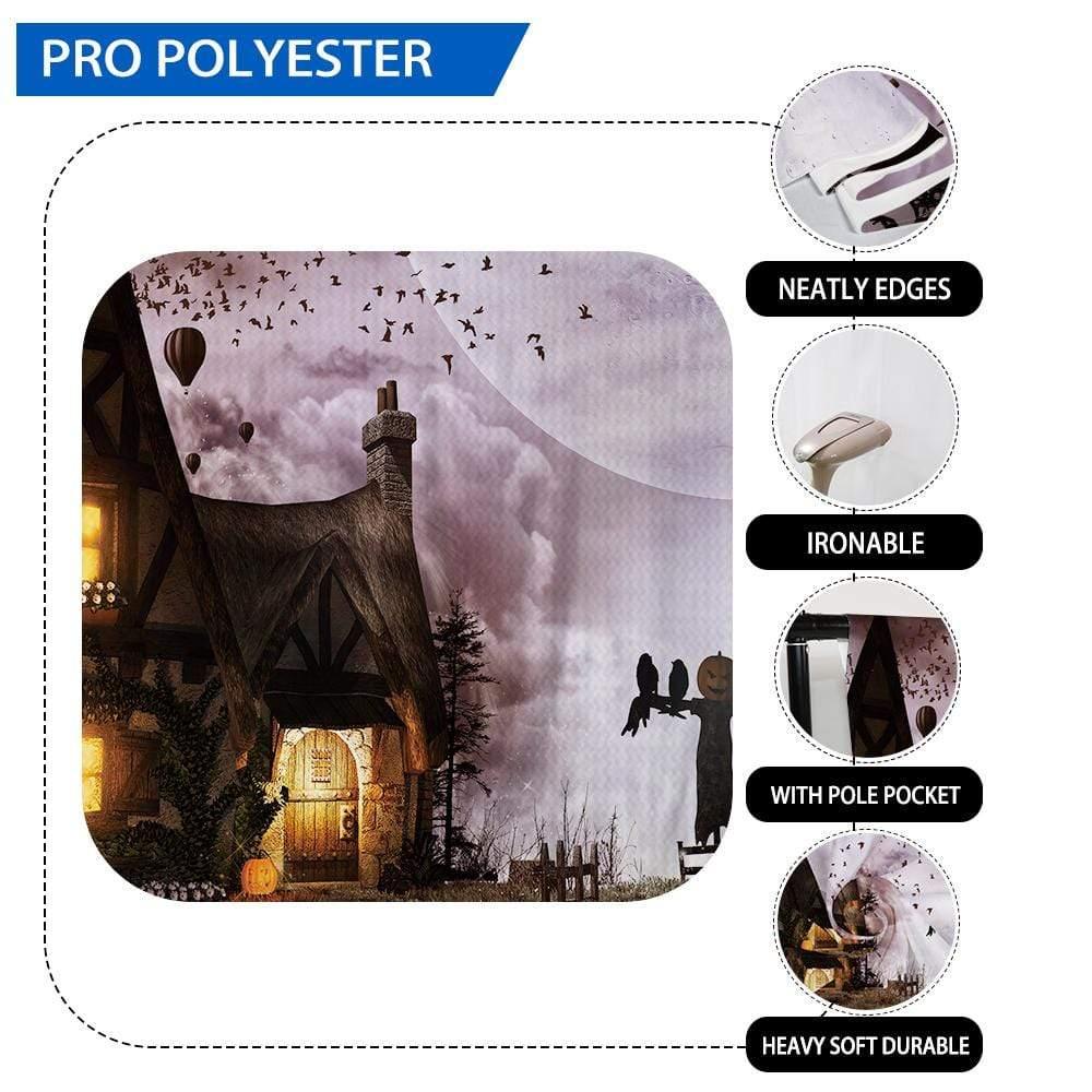 Allenjoy Halloween Scarecrow Pumpkin Haunted House Moon Backdrop - Allenjoystudio