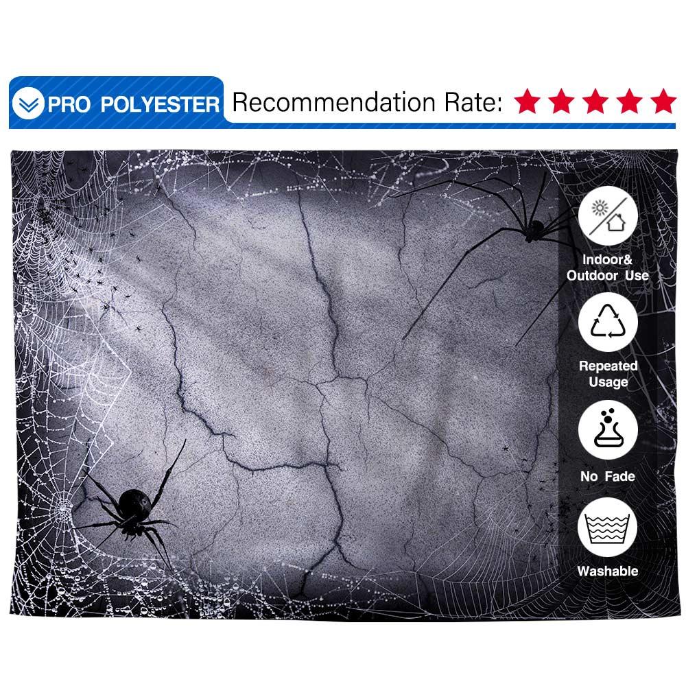 Allenjoy Halloween Backdrop Big Spider and Spider Web in Dim House - Allenjoystudio