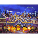 Allenjoy Halloween Trick or Treat Playground Backdrop Hand-Painted Pumkin for Children