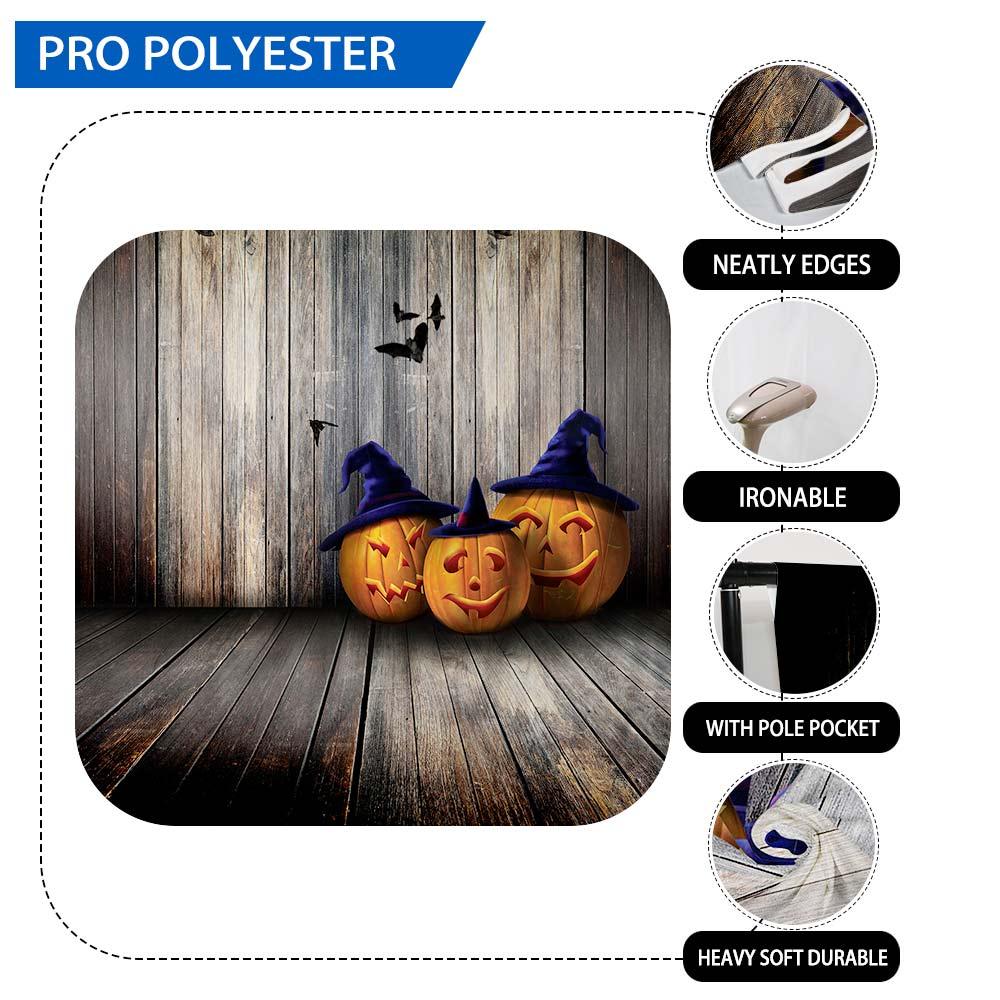 Allenjoy Halloween Pumpkin Bats Spider Webs Wooden Backdrop for kids - Allenjoystudio