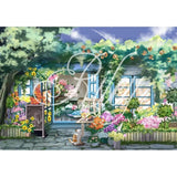 Allenjoy Hand Painted House Tree Cat Summer Flower Background - Allenjoystudio
