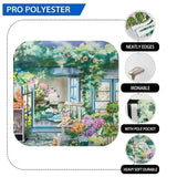 Allenjoy Hand Painted House Tree Cat Summer Flower Background - Allenjoystudio