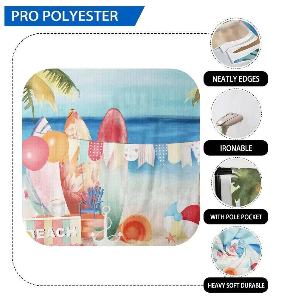 Allenjoy Hand Painted Summer Sand Beach Coconut Tree Surfboard for Children Photobooth - Allenjoystudio