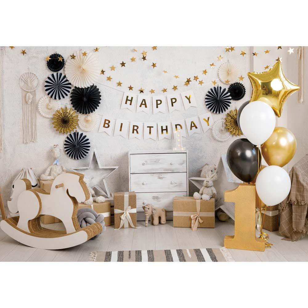 Allenjoy Happy Birthday 1st  Backdrop for Baby Cake Smash - Allenjoystudio