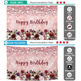 Allenjoy Happy 40th Pink Bokeh Floral Birthday Backdrop - Allenjoystudio