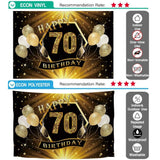 Allenjoy Happy 70th Bithday Golden Little Star Balloon Backdrop - Allenjoystudio