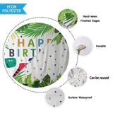 Allenjoy Happy Birthday Cartoon Dinosaur Palm leaves Banner Tablecloth - Allenjoystudio