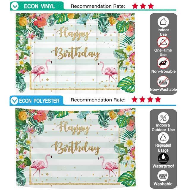 Allenjoy Happy Birthday Flamingo Mint Stripes Backdrop - Allenjoystudio