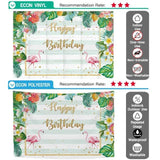 Allenjoy Happy Birthday Flamingo Mint Stripes Backdrop - Allenjoystudio