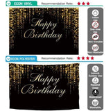 Allenjoy Happy Birthday Golden Bokeh Black Prom Backdrop - Allenjoystudio