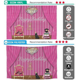 Allenjoy Happy Birthday Cute Cat Crystal Light Pink Stirpes Backdrop - Allenjoystudio