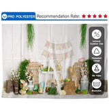 Allenjoy Easter Cute Rabbit White Wooden Door Backdrop for Photography - Allenjoystudio