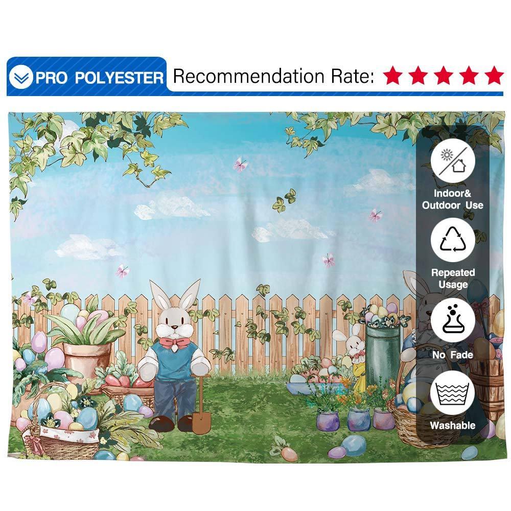 Allenjoy Happy Easter Eggs Rabbit Blue Sky Backdrop - Allenjoystudio
