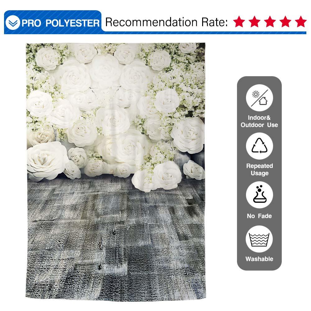 Allenjoy AWhite Roses Flower Wall Mother's Day Backdrop - Allenjoystudio