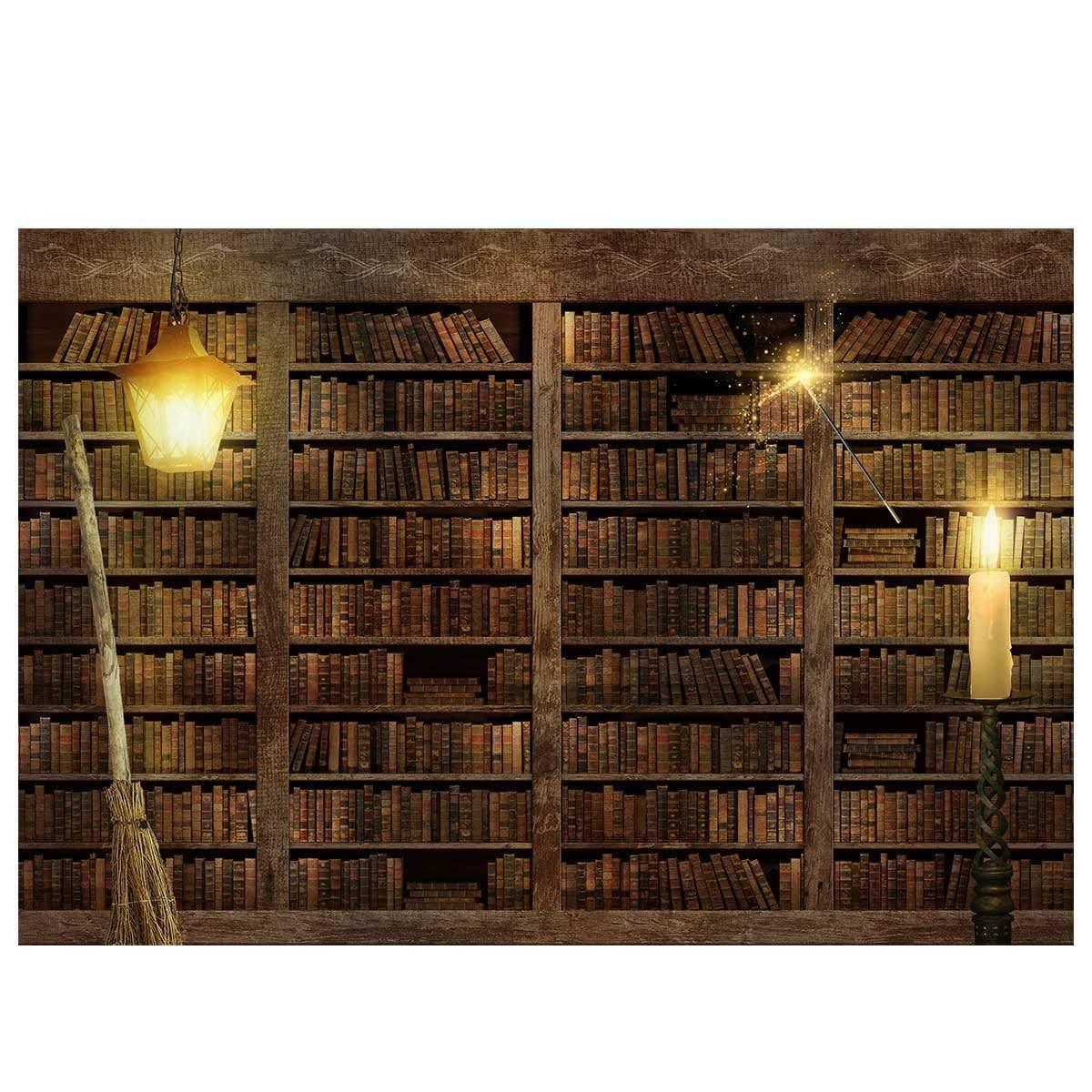 Allenjoy Wizard Magic Bookshelf Backdrop for Halloween Dress Up Party - Allenjoystudio