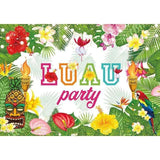 Allenjoy Hawaiian Flower Palm Leaf Aloha Luau Party Backdrop