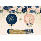 Allenjoy He or She Balloon Champagne Gender Reveal Backdrop