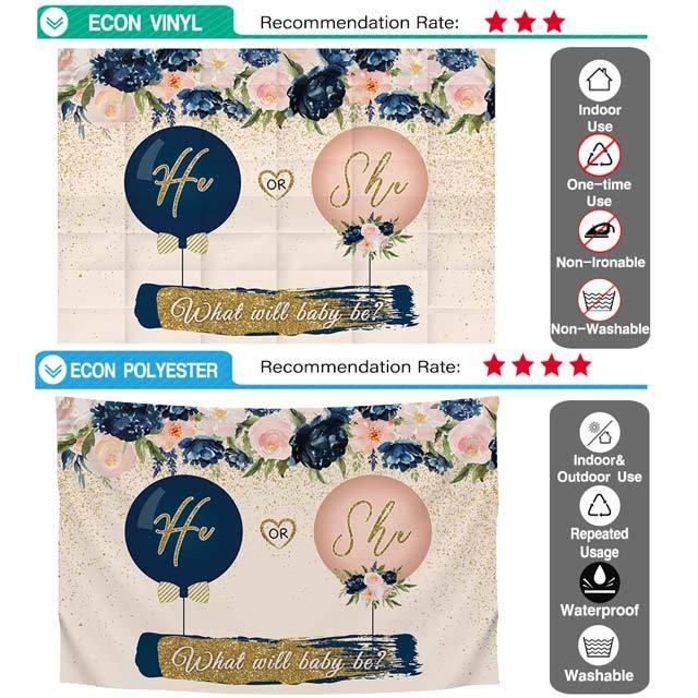 Allenjoy He or She Balloon Champagne Gender Reveal Backdrop - Allenjoystudio