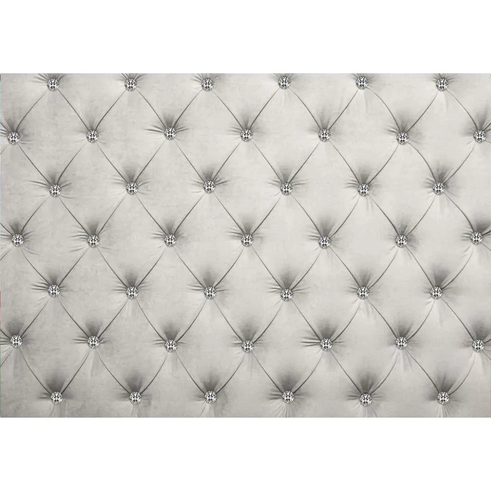 Allenjoy Light Gray Diamond Tufted Headboard Backdrop - Allenjoystudio