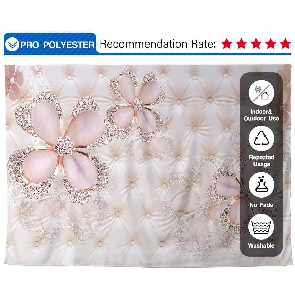Allenjoy Pink Diamond Flower  Headboard Photography Backdrop - Allenjoystudio