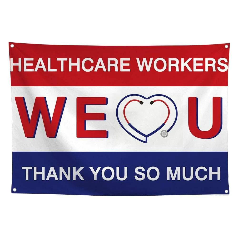 Allenjoy Healthcare Workers Heroes Garden Sign Banners Thank You Essential Employees & First Responders - Allenjoystudio