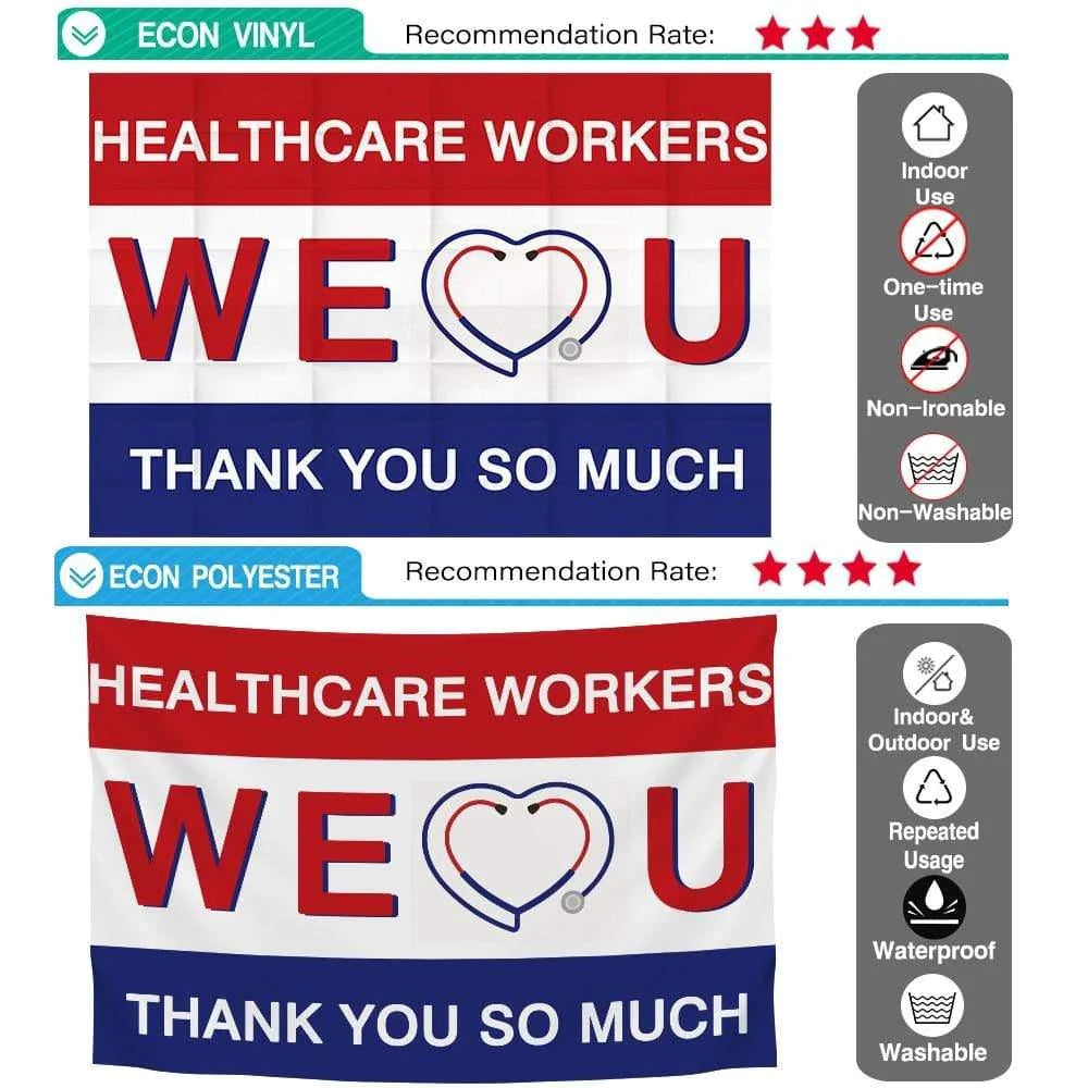 Allenjoy Healthcare Workers Heroes Garden Sign Banners Thank You Essential Employees & First Responders - Allenjoystudio