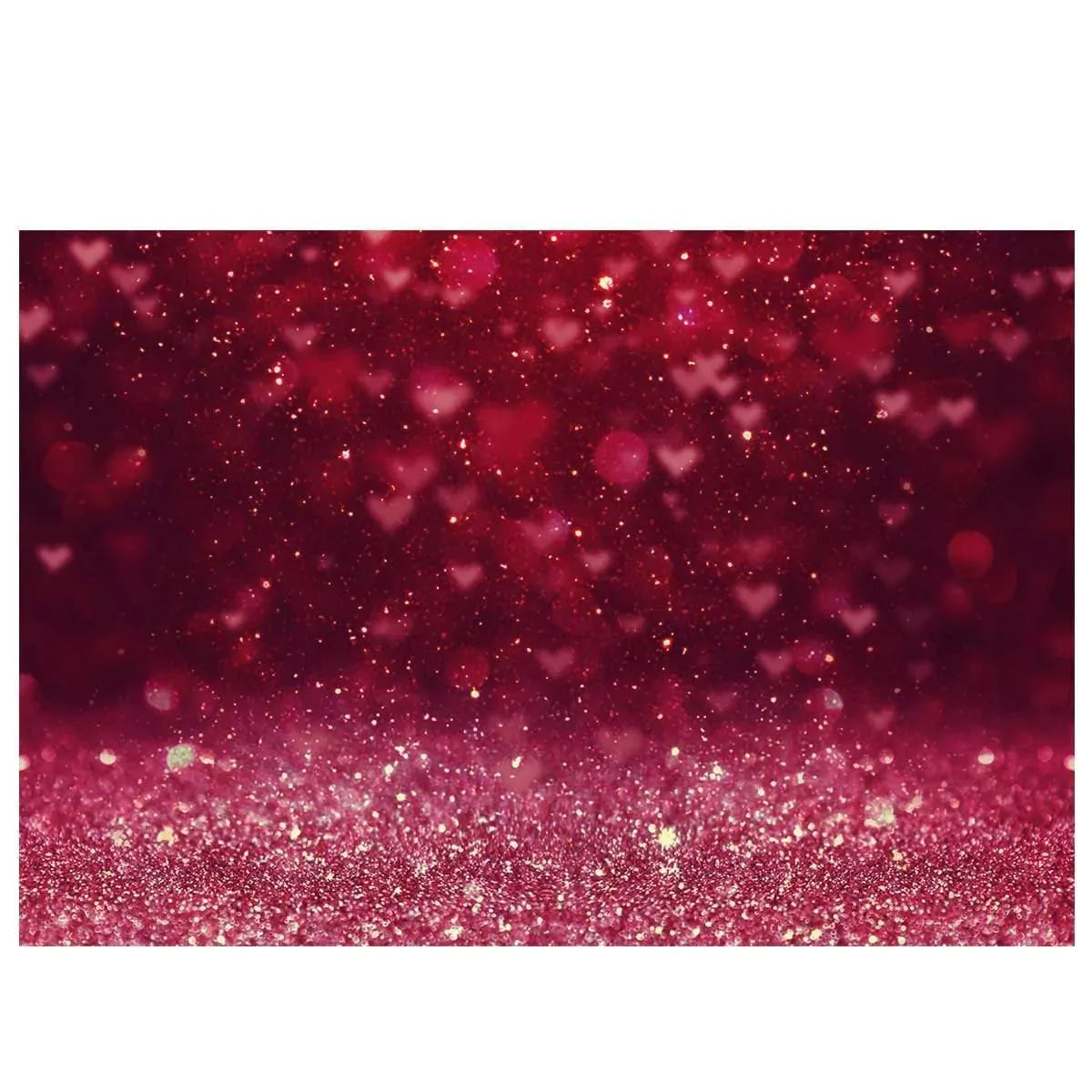 Allenjoy Red Glitter Shiny Heart Photography Valentine Backdrop - Allenjoystudio