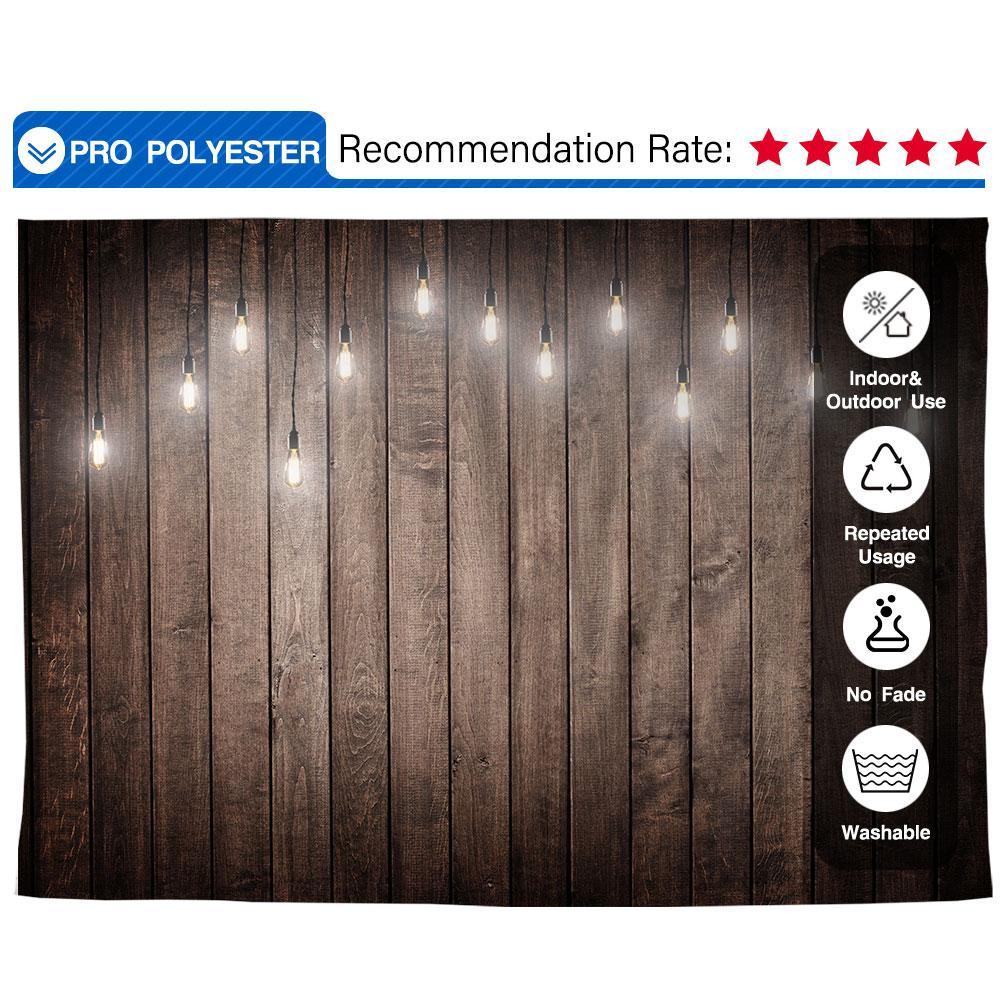 Allenjoy Hickory Wood  Shiny Lights Decor Photography Backdrop - Allenjoystudio