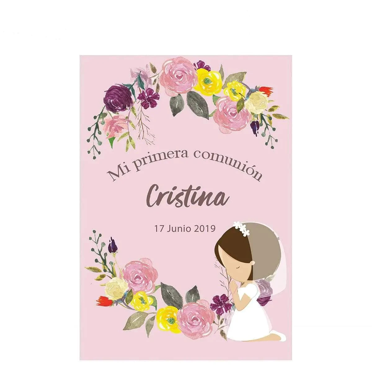 Allenjoy Mi Promera communion Pink Flower Backdrop for Girls - Allenjoystudio