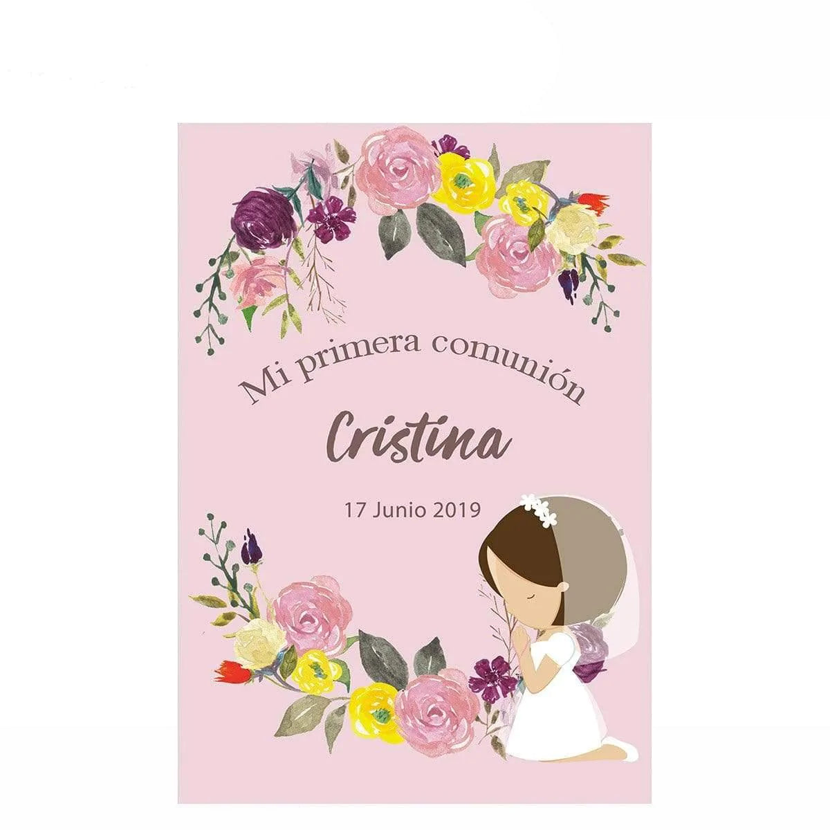 Allenjoy Mi Promera communion Pink Flower Backdrop for Girls - Allenjoystudio