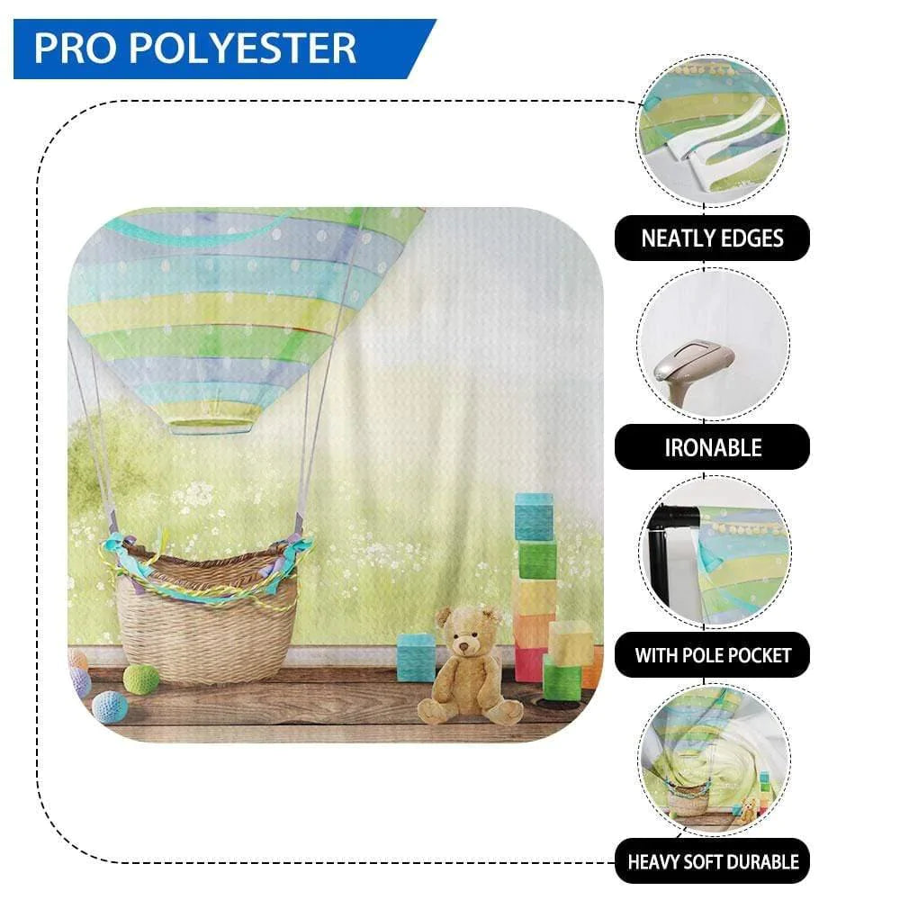 Allenjoy Hot Air Balloon Background for Baby Shower Bear Spring Photography Backdrop - Allenjoystudio