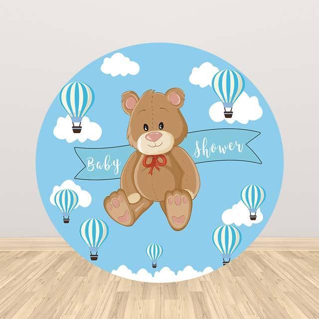 Allenjoy Hot Airballoon Round Backdrop Baby Shower - Allenjoystudio