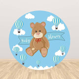Allenjoy Hot Airballoon Round Backdrop Baby Shower - Allenjoystudio