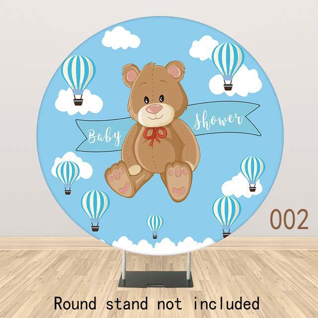Allenjoy Hot Airballoon Round Backdrop Baby Shower - Allenjoystudio