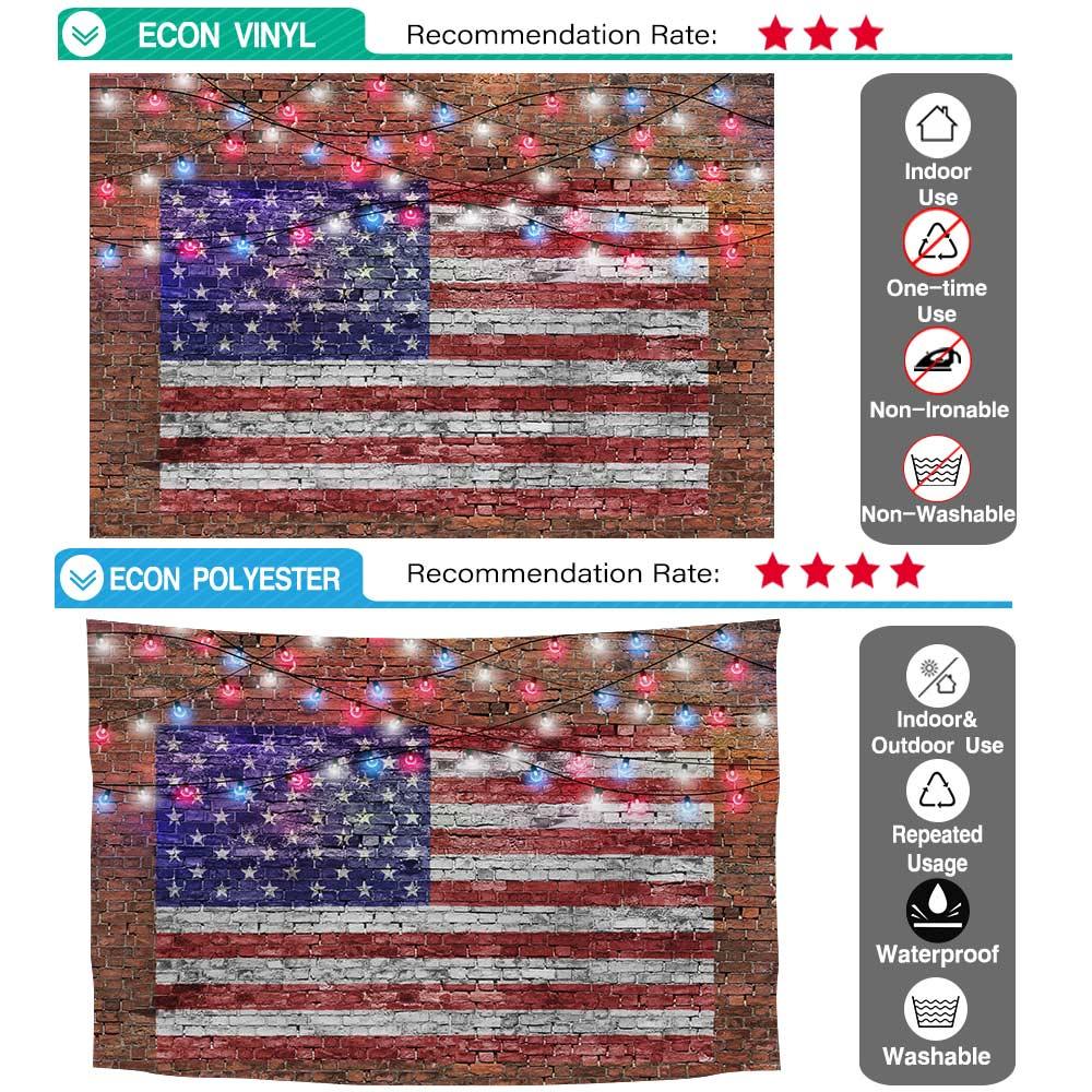 Allenjoy American Flag Patriotic Brick Wall July of 4th Backdrop - Allenjoystudio