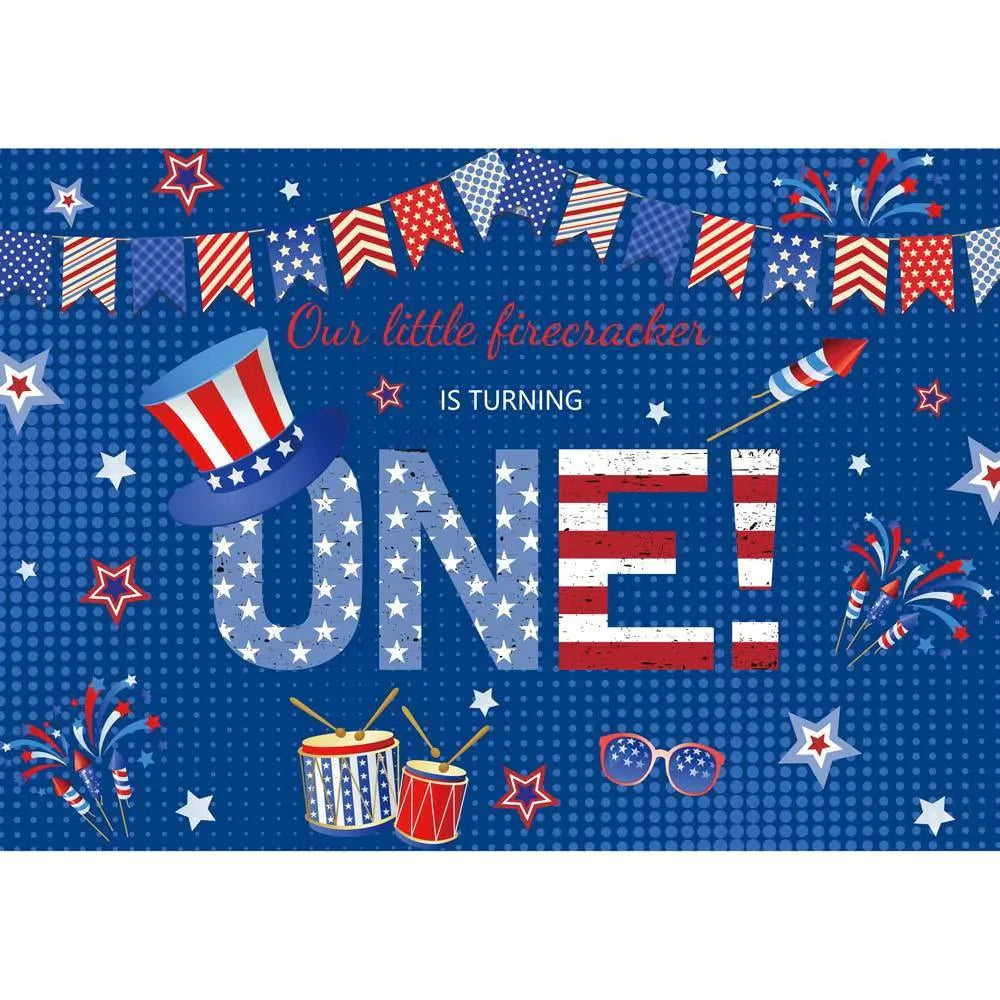 Allenjoy Independence Day American Flag Backdrop for 1st Birthday - Allenjoystudio