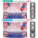 Allenjoy American Flag Balloons Fireworks  Independence Day Bokeh Backdrop - Allenjoystudio