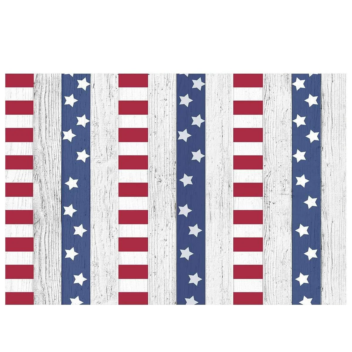 Allenjoy Red Blue Stripes White Wood Backdrop for Independence Day - Allenjoystudio