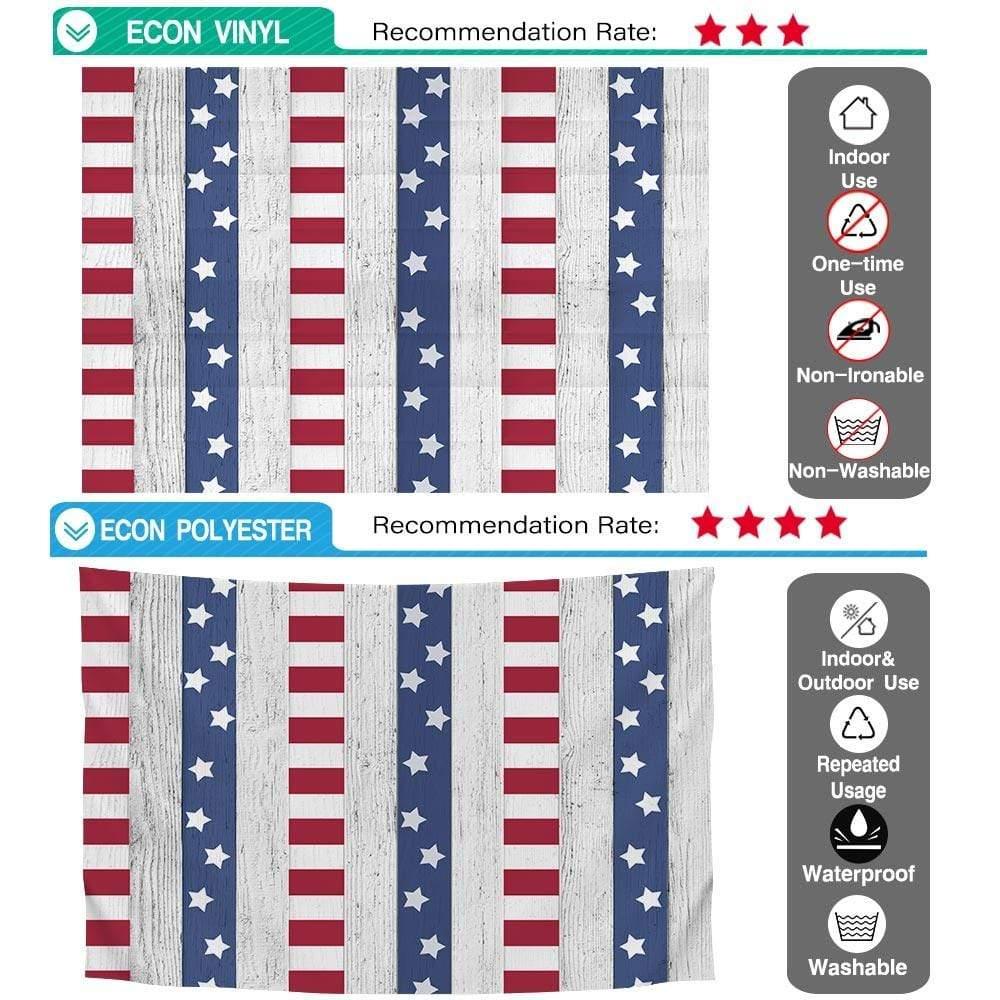 Allenjoy Red Blue Stripes White Wood Backdrop for Independence Day - Allenjoystudio