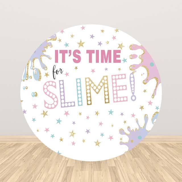 Allenjoy IT'S Time for Slim Round Backdrop - Allenjoystudio