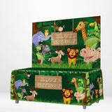 Allenjoy Jungle Forest Animal Backdrop Tablecloth for Birthday Party - Allenjoystudio