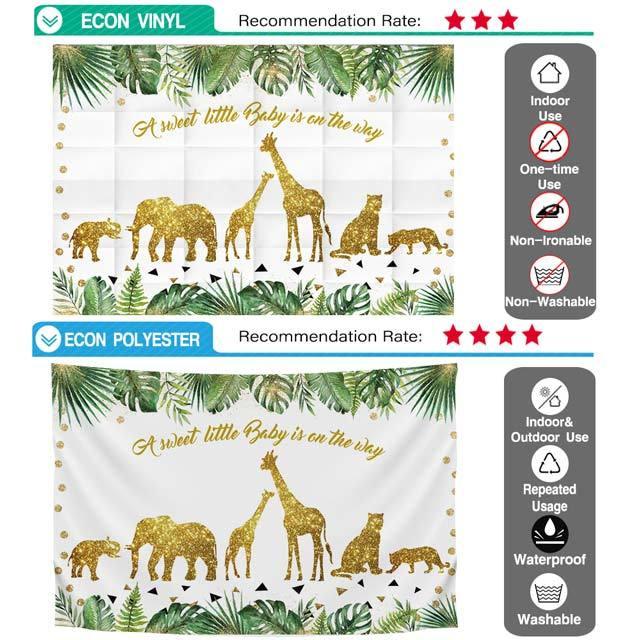 Allenjoy Jungle Golden Animal Tropical Palm Leaves Baby Shower Backdrop - Allenjoystudio