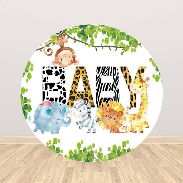 Allenjoy Jungle Safari Round Backdrop for Babyshower - Allenjoystudio