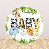 Allenjoy Jungle Safari Round Backdrop for Babyshower