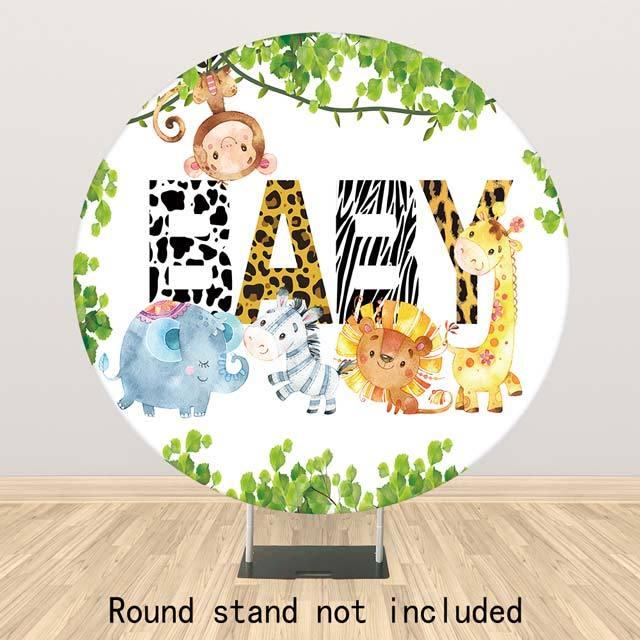 Allenjoy Jungle Safari Round Backdrop for Babyshower - Allenjoystudio