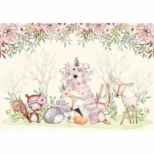 Allenjoy Jungle Wild Tent in Forest Backdrop for Girls - Allenjoystudio