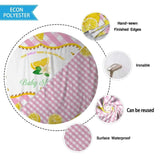 Allenjoy Lemon Pink Checkered Banner Tablecloth for Baby Shower - Allenjoystudio