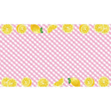 Allenjoy Lemon Pink Checkered Banner Tablecloth for Baby Shower - Allenjoystudio