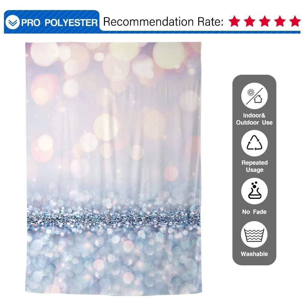 Allenjoy Light Blue and Orange Bokeh Backdrop - Allenjoystudio