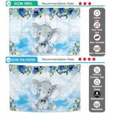 Allenjoy Little Baby Elephant Watercolor Flower Backdrop - Allenjoystudio